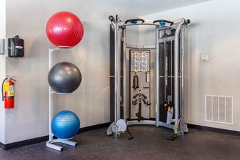 Fitness center with exercise equipment